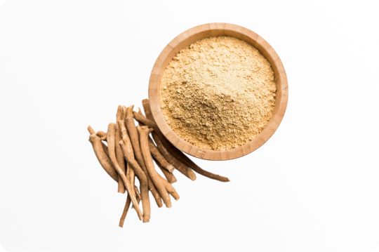 ashwagandha roots and powder