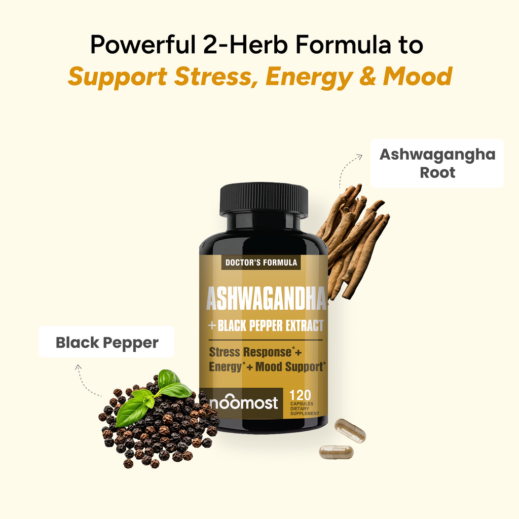 NooMost Ashwagandha 1200mg Supplement | 120 Capsules