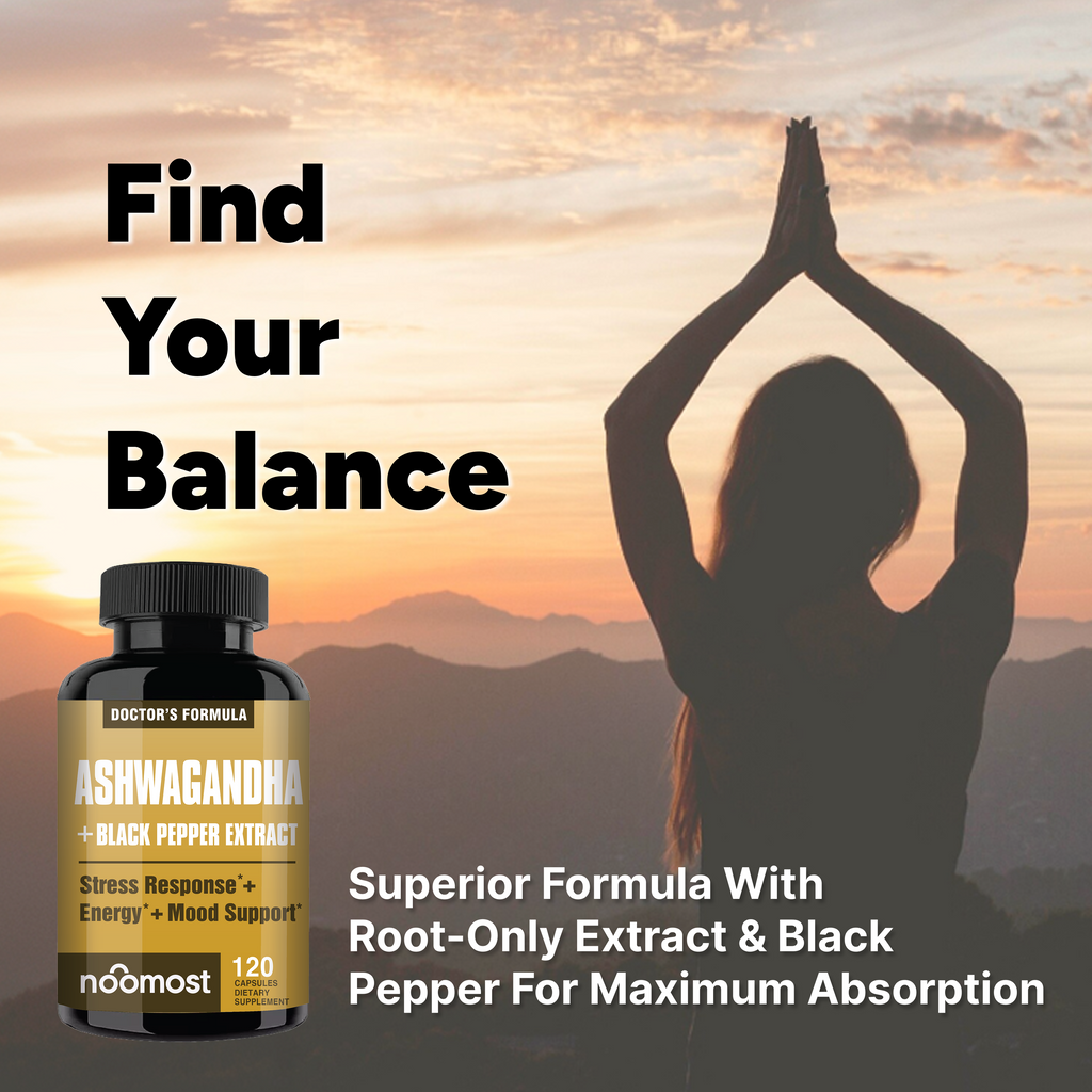 NooMost Ashwagandha 1200mg Supplement | 120 Capsules