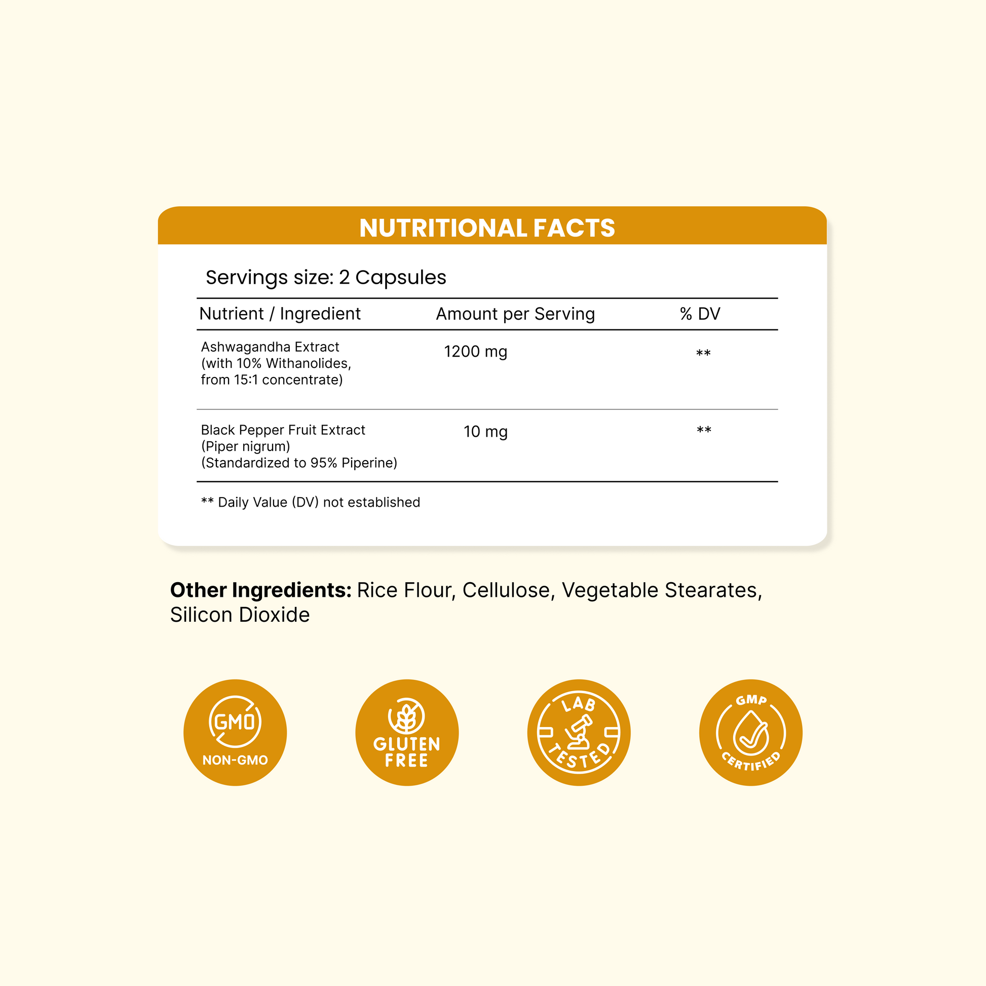 NooMost Ashwagandha 1200mg Supplement | 120 Capsules